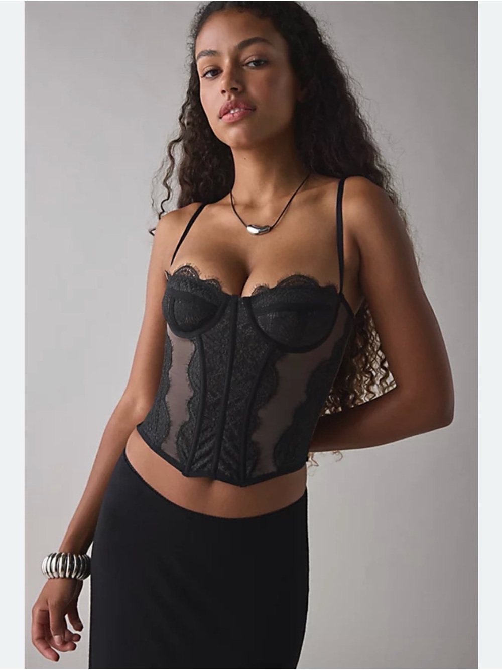 Zara Black Lace Bustier Corset Top